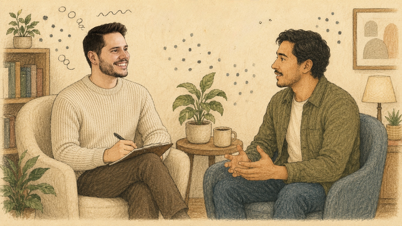 Illustration of a therapy session with one client.